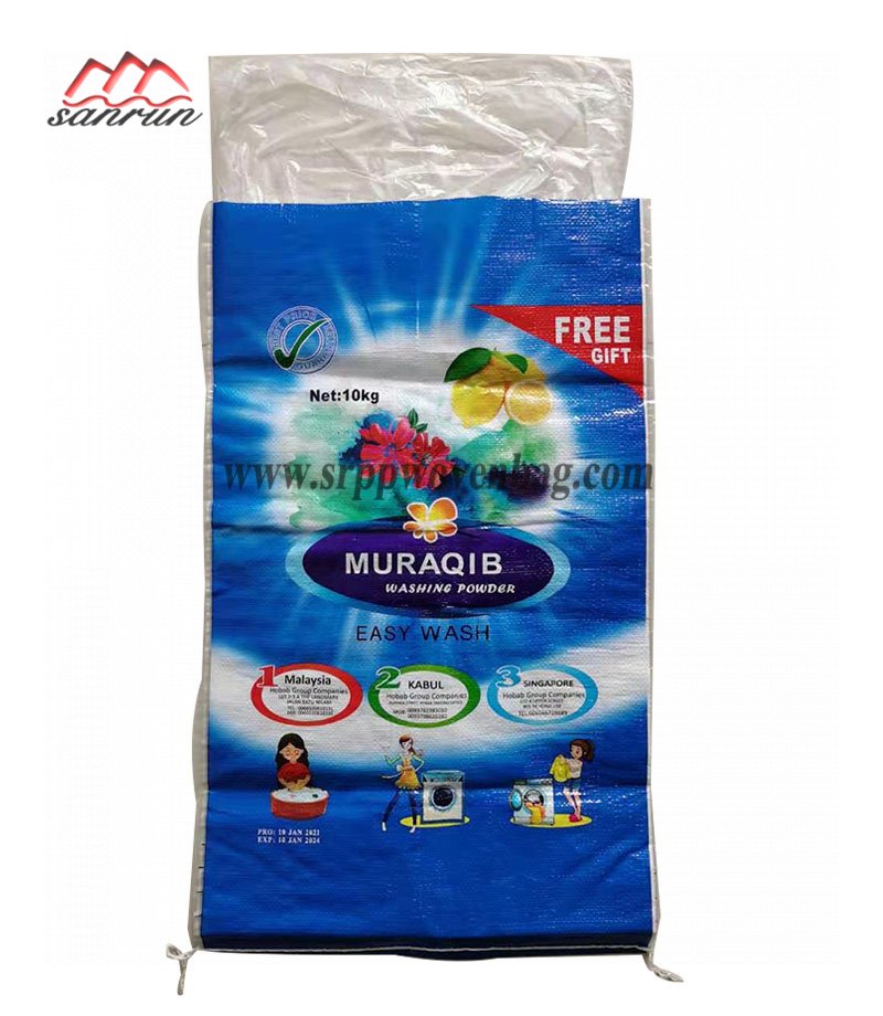 10kg Washing Powder BOPP Woven Bag With HDPE Liner