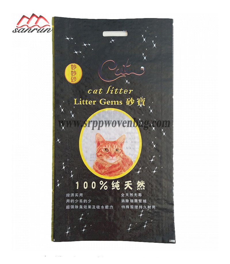 10kg BOPP Woven Cat Litter Bag With Handle