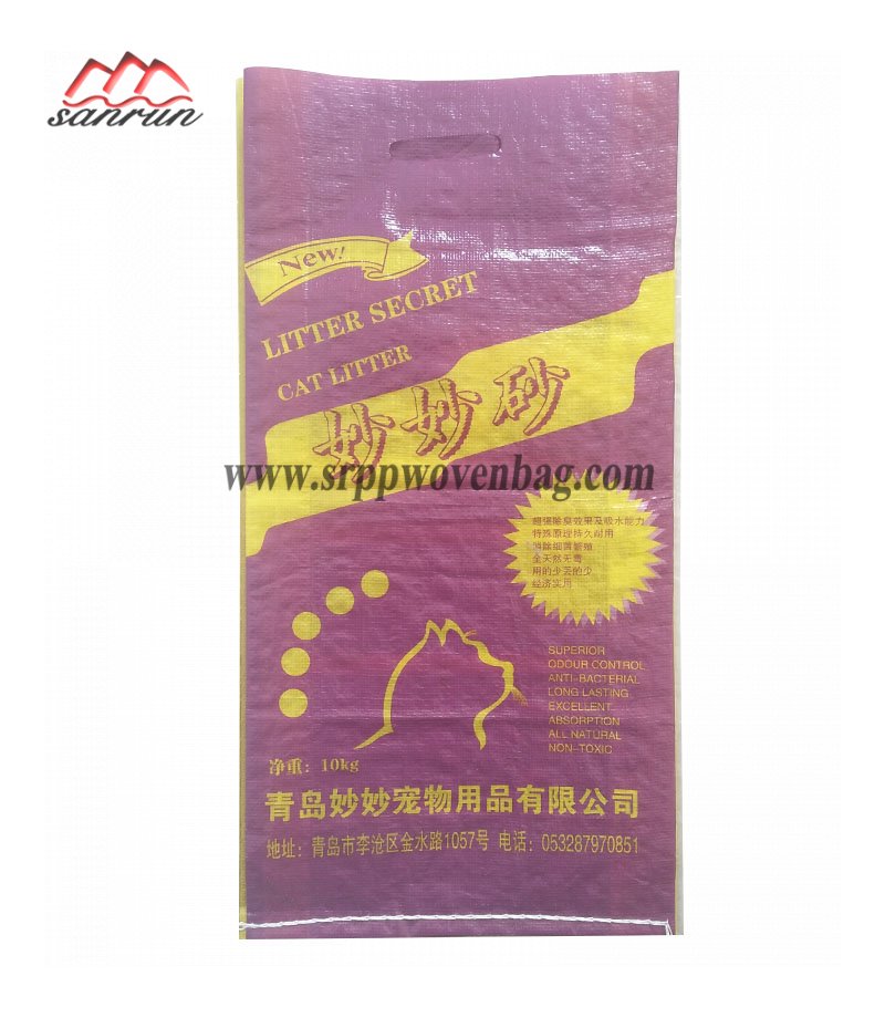 BOPP Woven Bag With Handle For10kg Cat Litter