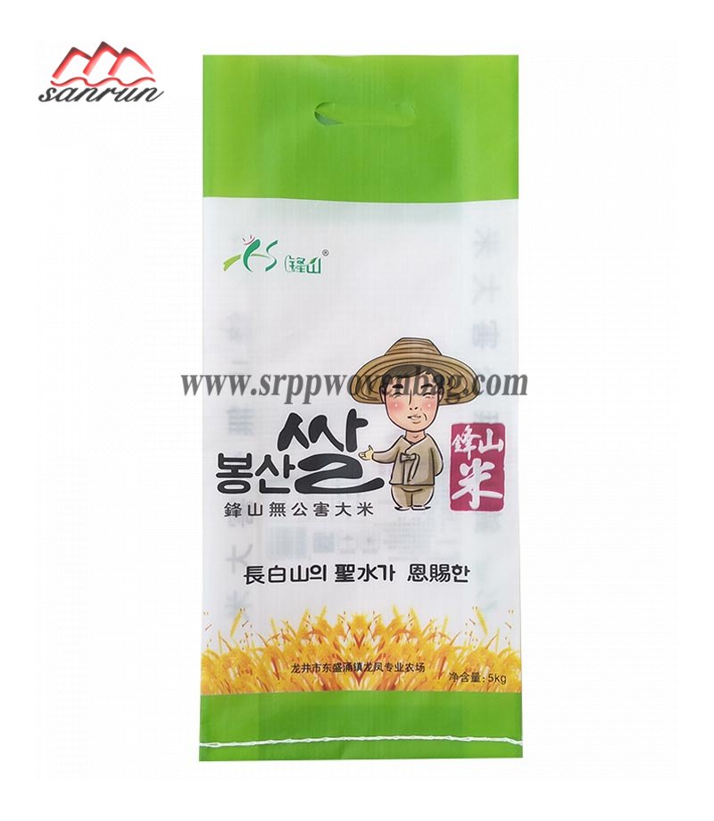 PP Woven Rice  Bag With Handle For 5kg Package