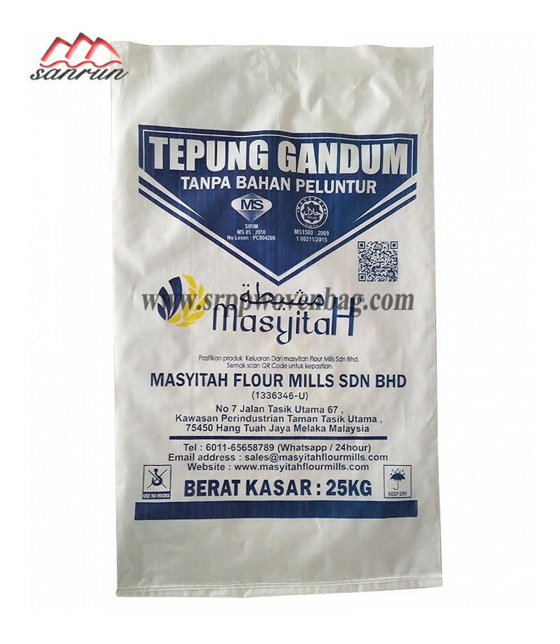 Laminated PP Woven Flour Bag For 25kg Package